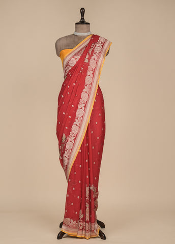 Red Georgette Banarasi Saree