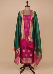 Pink Tussar Dress Material