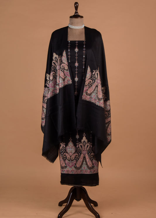 Black Pashmina Dress Material