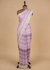 Purple Linen Cotton Saree