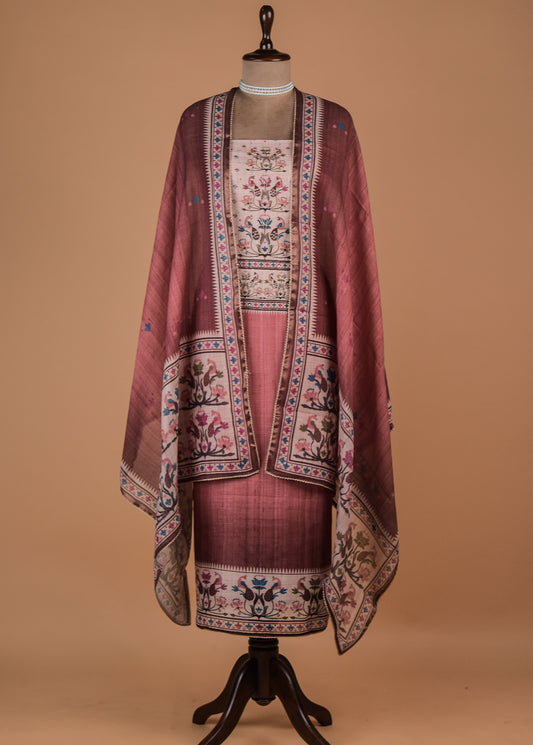 Pink Cotton Dress Material