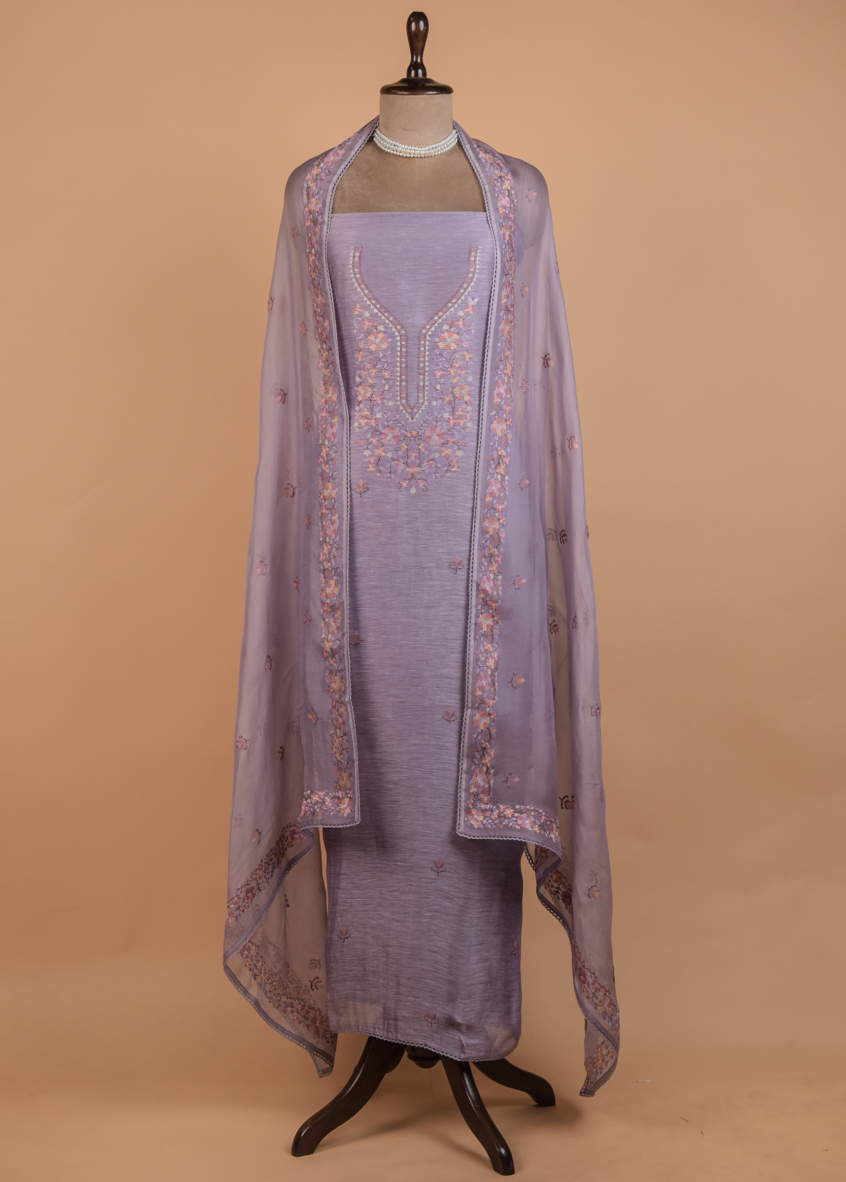 Purple Linen Dress Material
