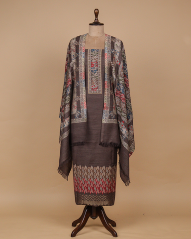 Brown Pashmina Dress Material