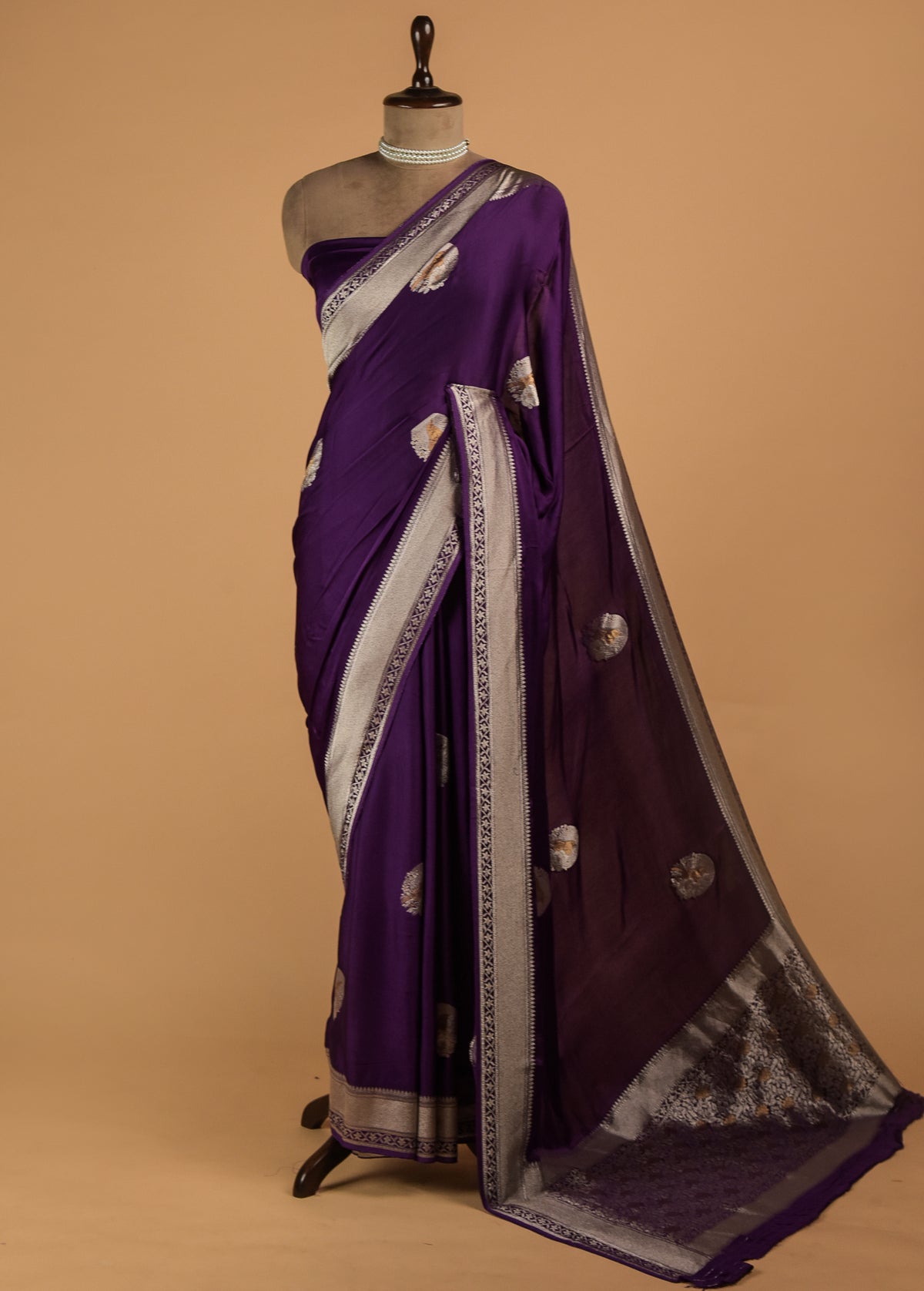 Purple Art Satin Banarasi Saree