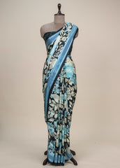 Multicoloured Satin Printed Saree