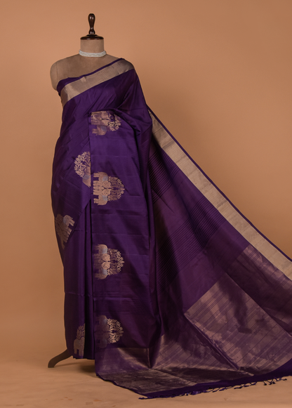 Purple Silk Kanjeevaram Saree