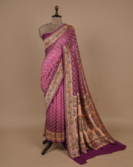 Purple Georgette Bandhani Saree