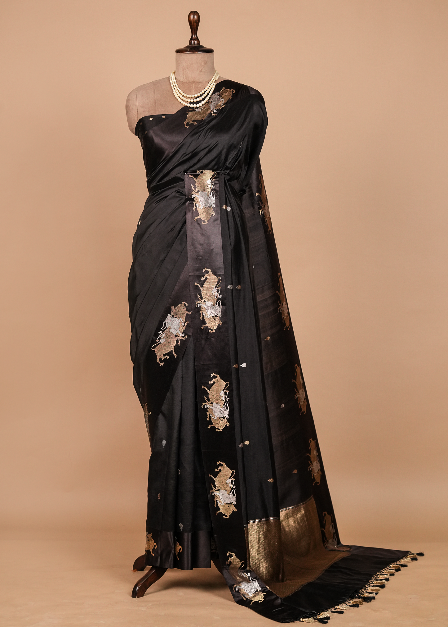 Black Silk Banarasi Saree