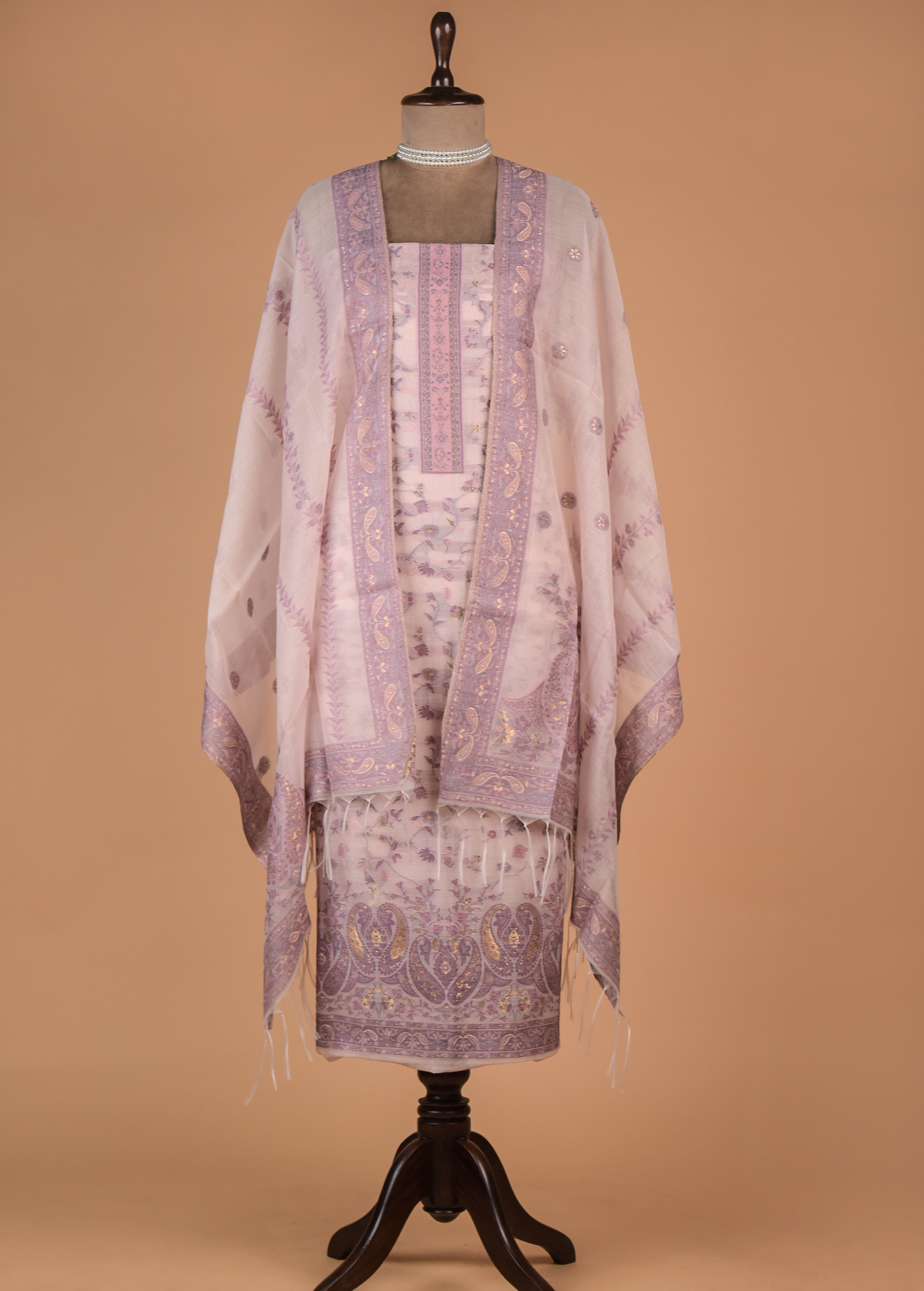 Pink Cotton Dress Material