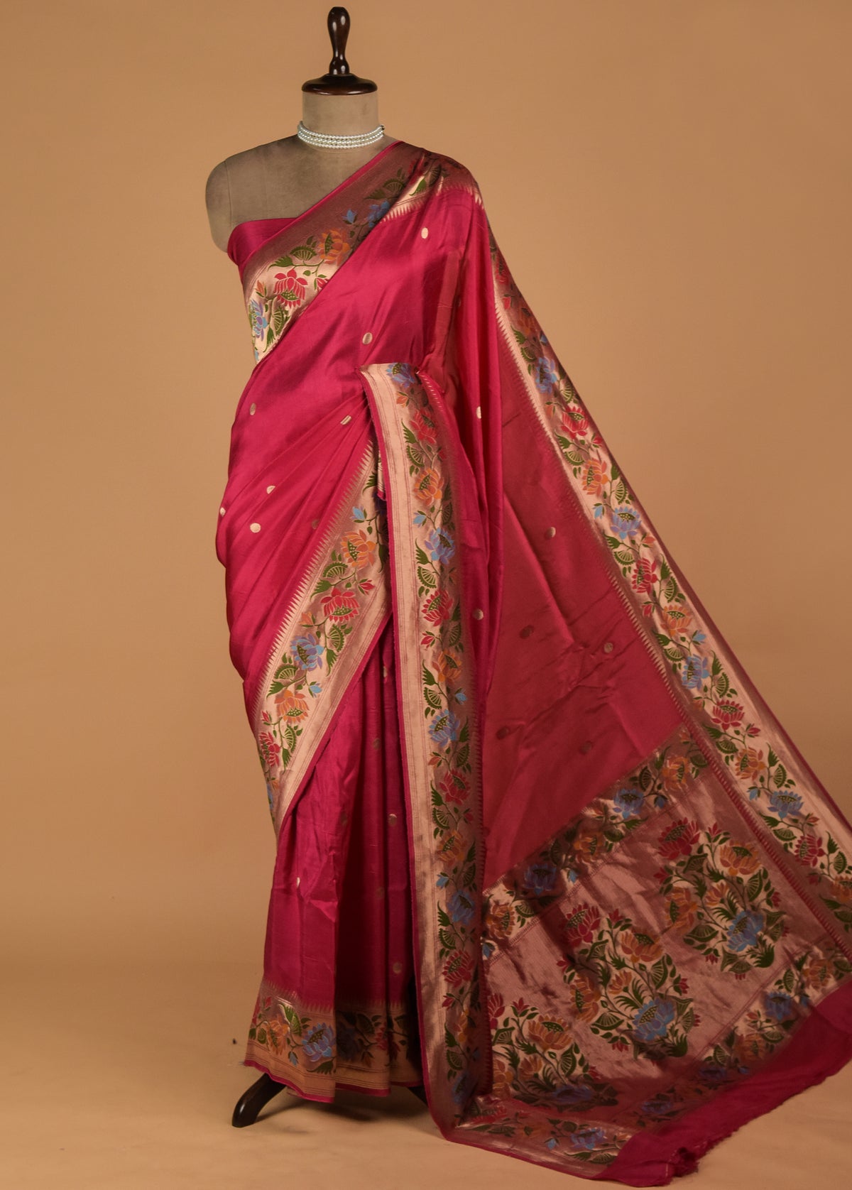 Pink Moroccan Silk Banarasi Saree
