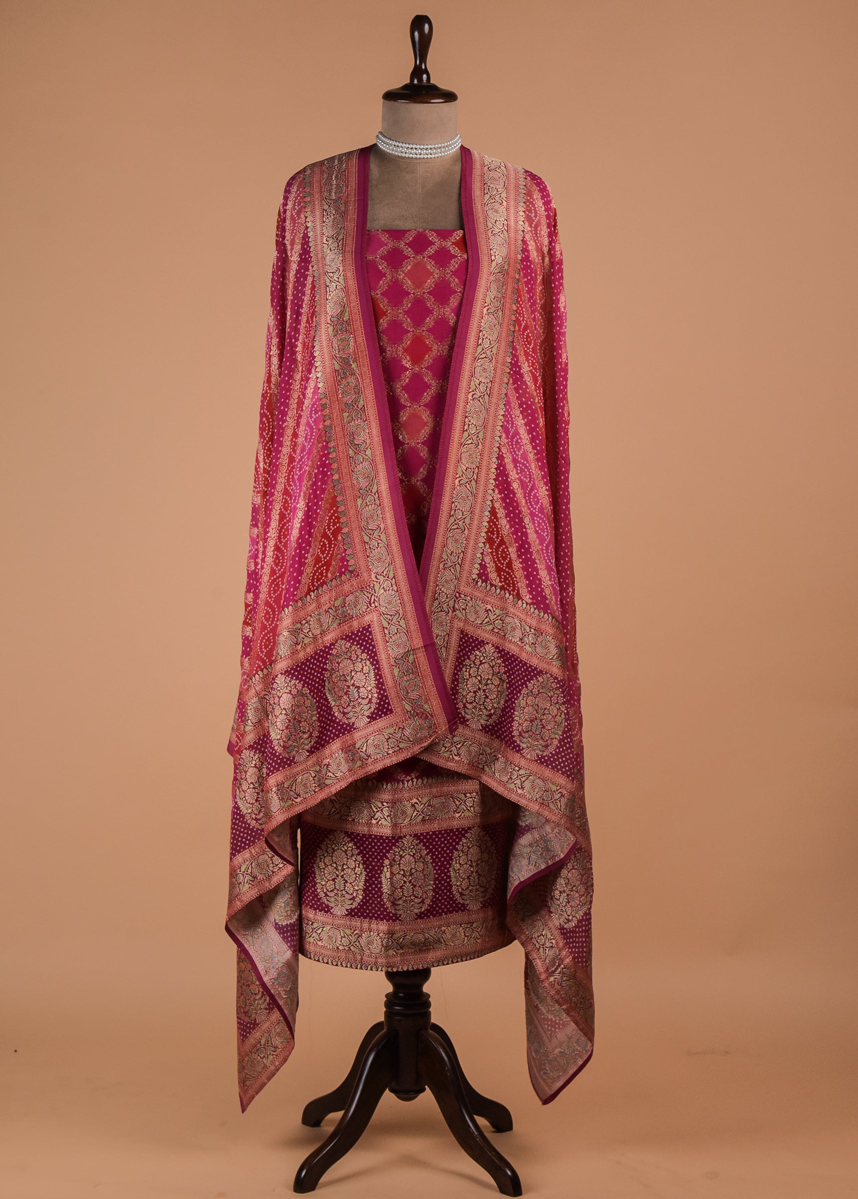 Pink Georgette Dress Material