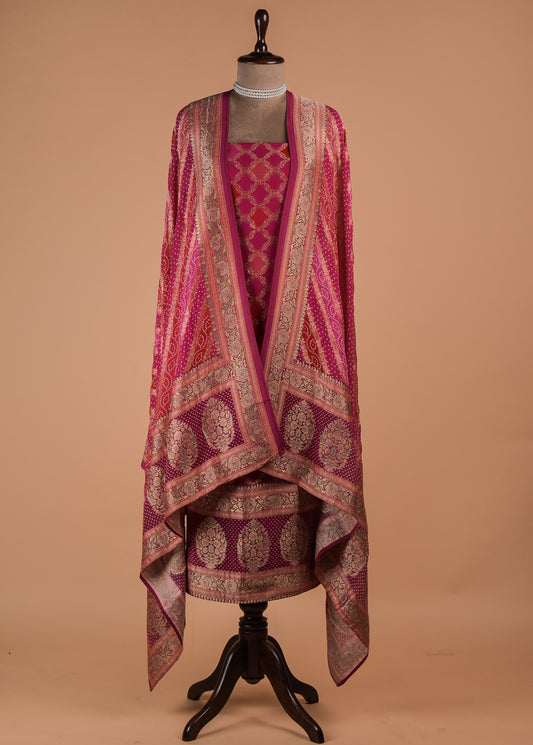 Pink Georgette Dress Material