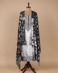 Grey Velvet Dress Material