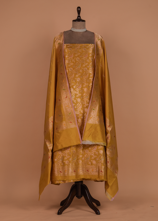 Mustard Silk Dress Material