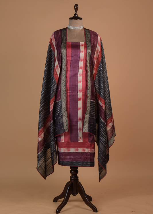 Multicoloured Tussar Dress Material