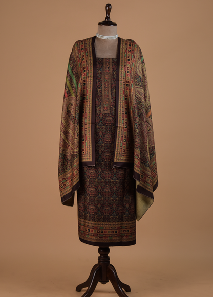 Brown Pashmina Dress Material