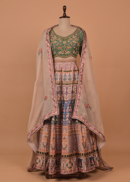 Multicoloured Cotton Lehenga