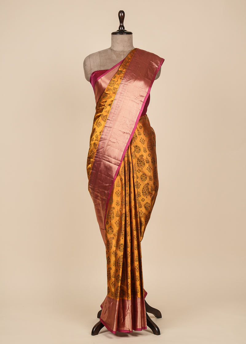 Yellow Silk Kanjeevaram Saree