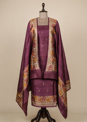 Purple Tussar Dress Material