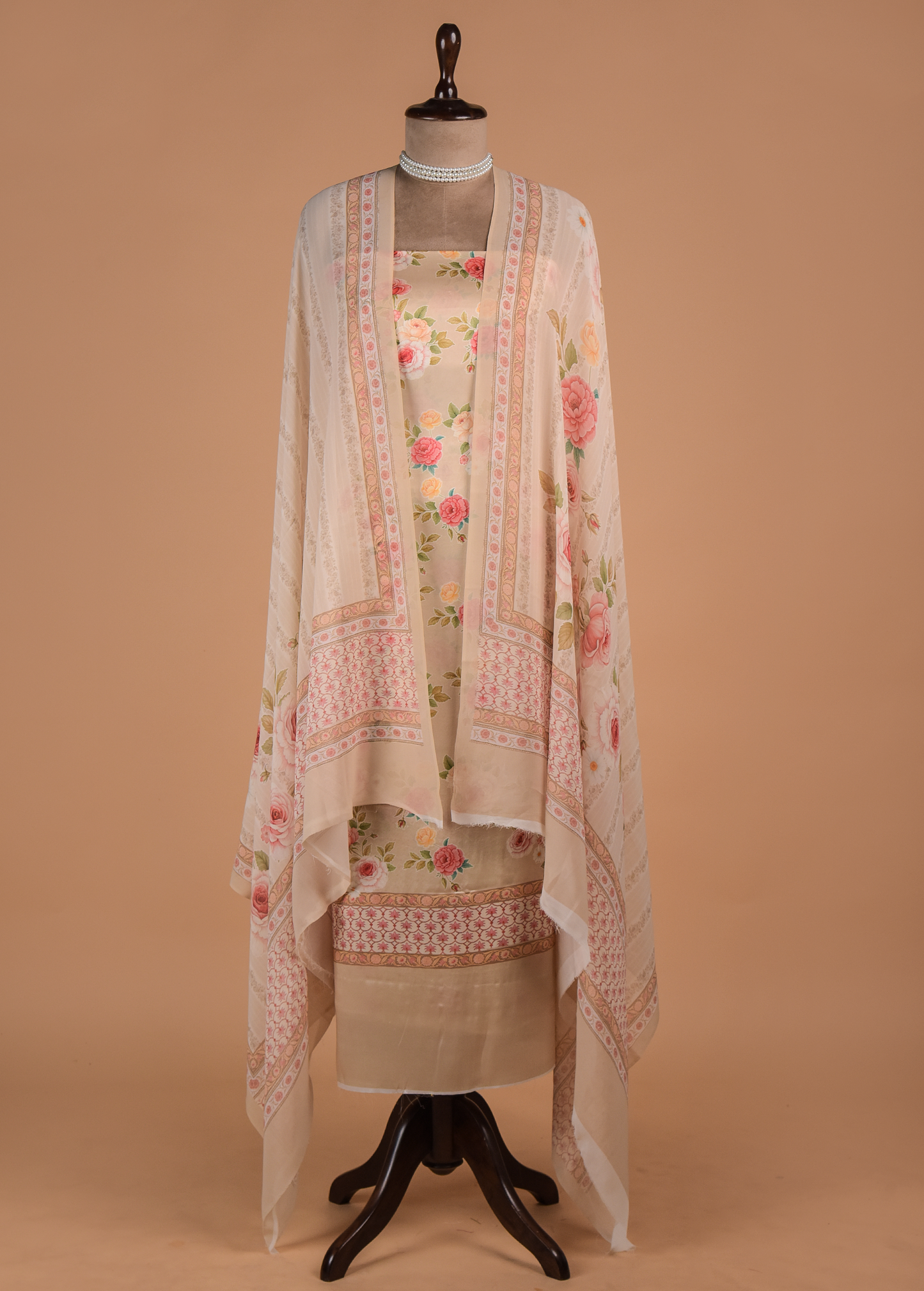 Multicoloured Satin Dress Material