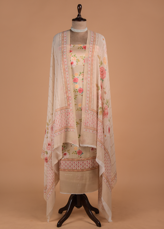 Multicoloured Satin Dress Material