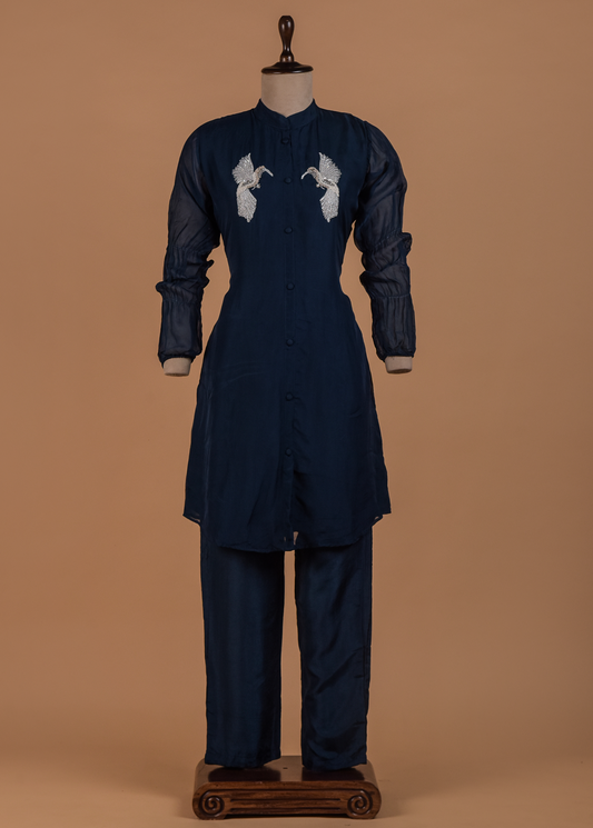 Blue Georgette Coord Set