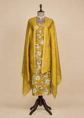 Yellow Chanderi Dress Material