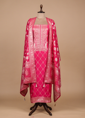 Pink Crepe Silk Dress Material