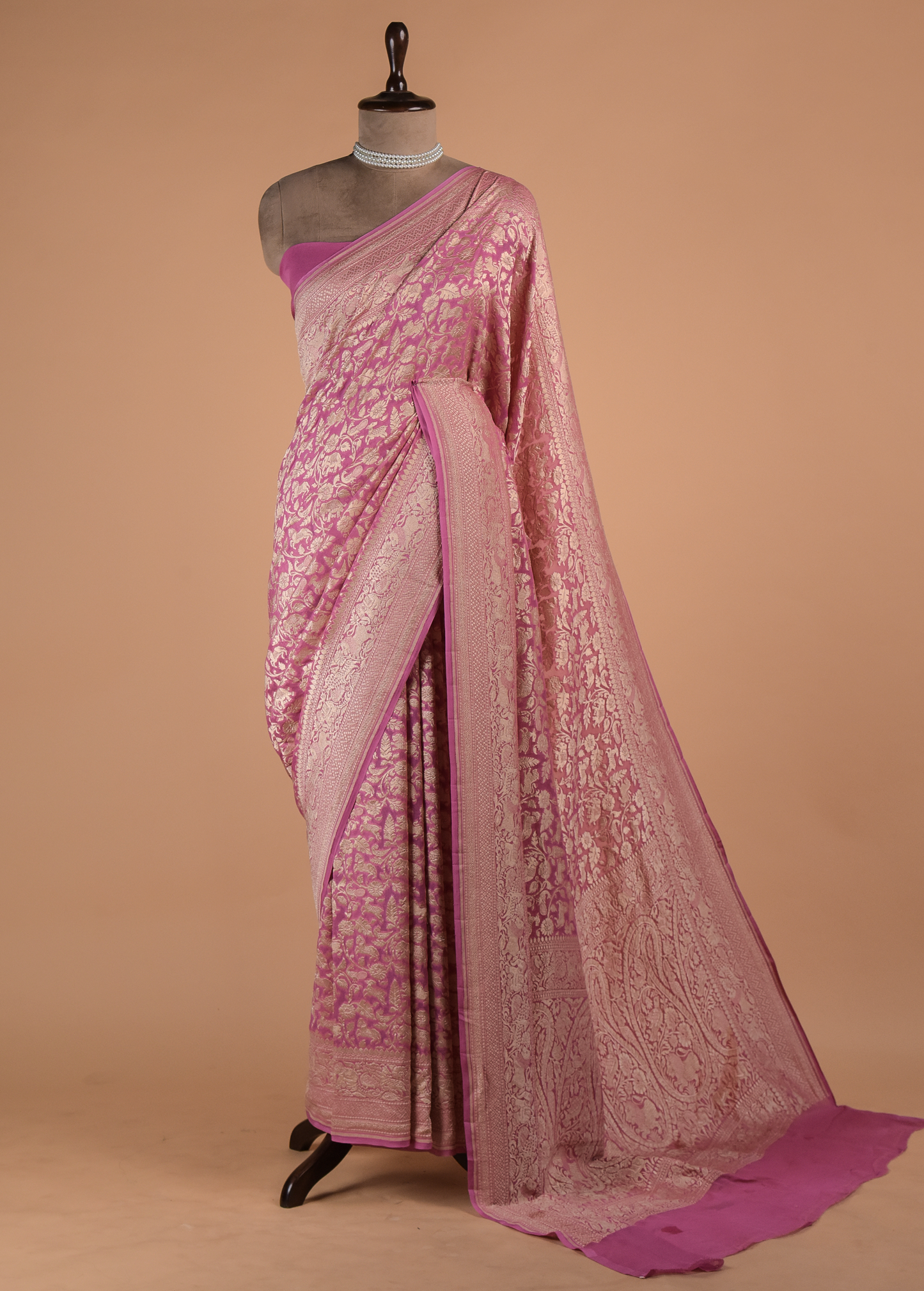 Pink Georgette Banarasi Saree