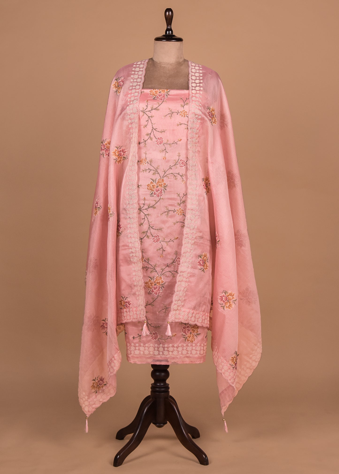 Pink Kota Cotton Dress Material