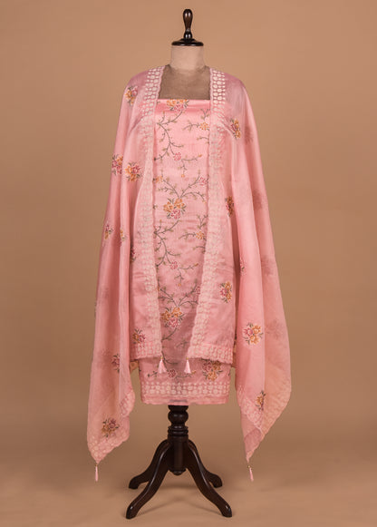 Pink Kota Cotton Dress Material