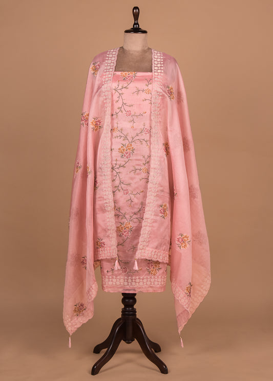 Pink Kota Cotton Dress Material