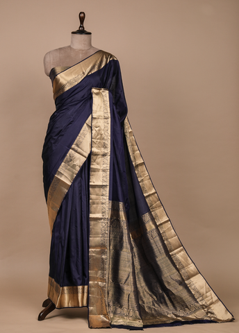 Blue Silk Kanjeevaram Saree