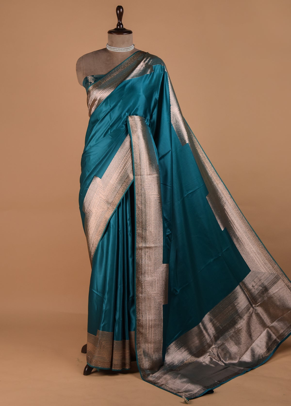 Blue Art Satin Banarasi Saree