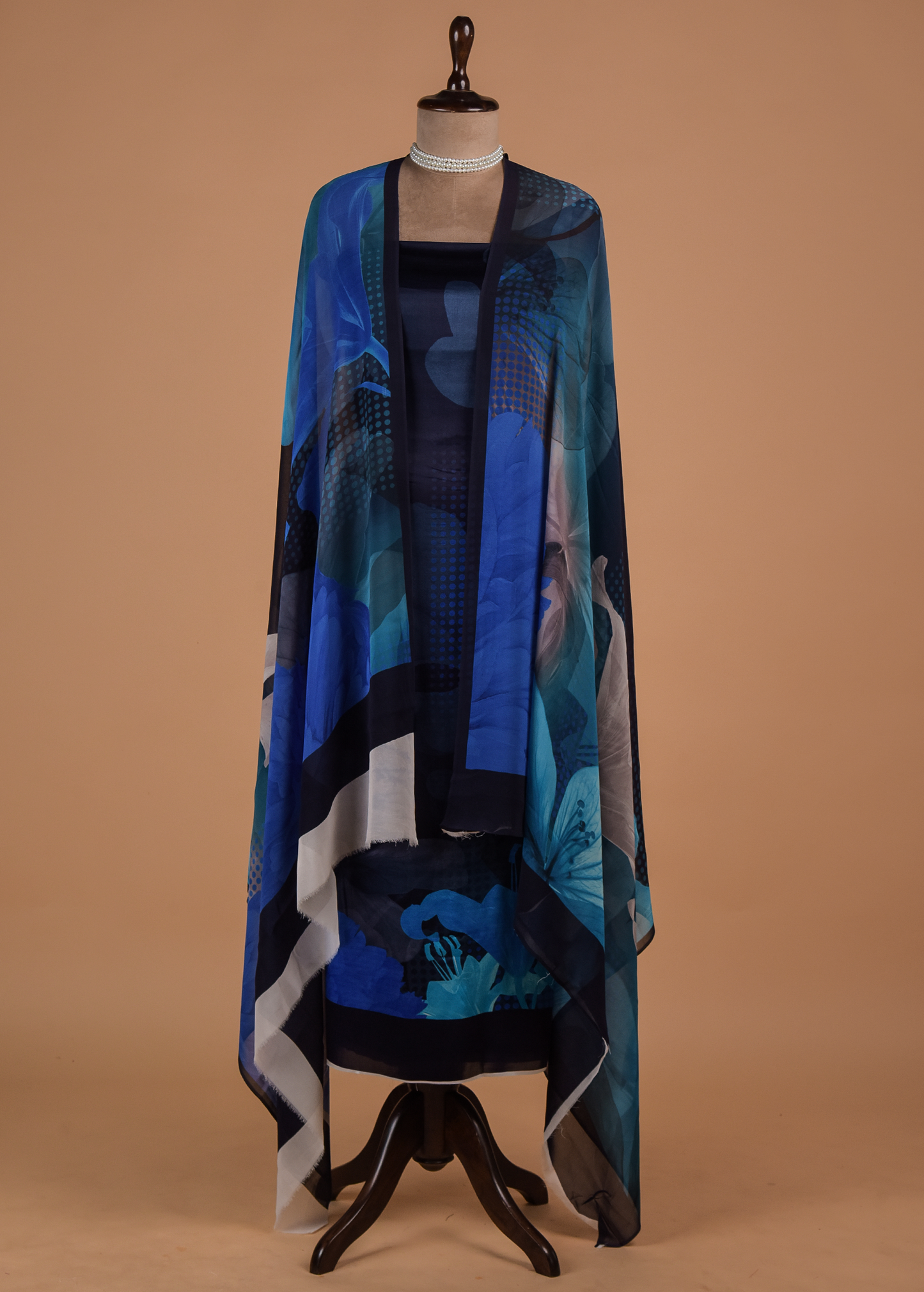 Multicoloured Satin Dress Material