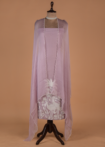 Purple Cotton Dress Material