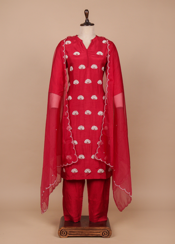 Red Silk Straight Set