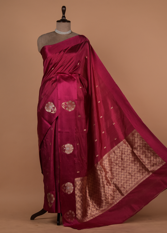 Pink Silk Banarasi Saree