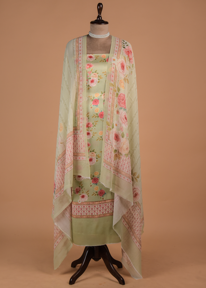 Multicoloured Satin Dress Material