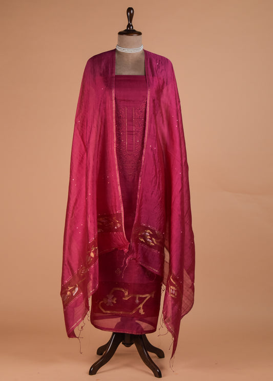 Pink Silk Dress Material