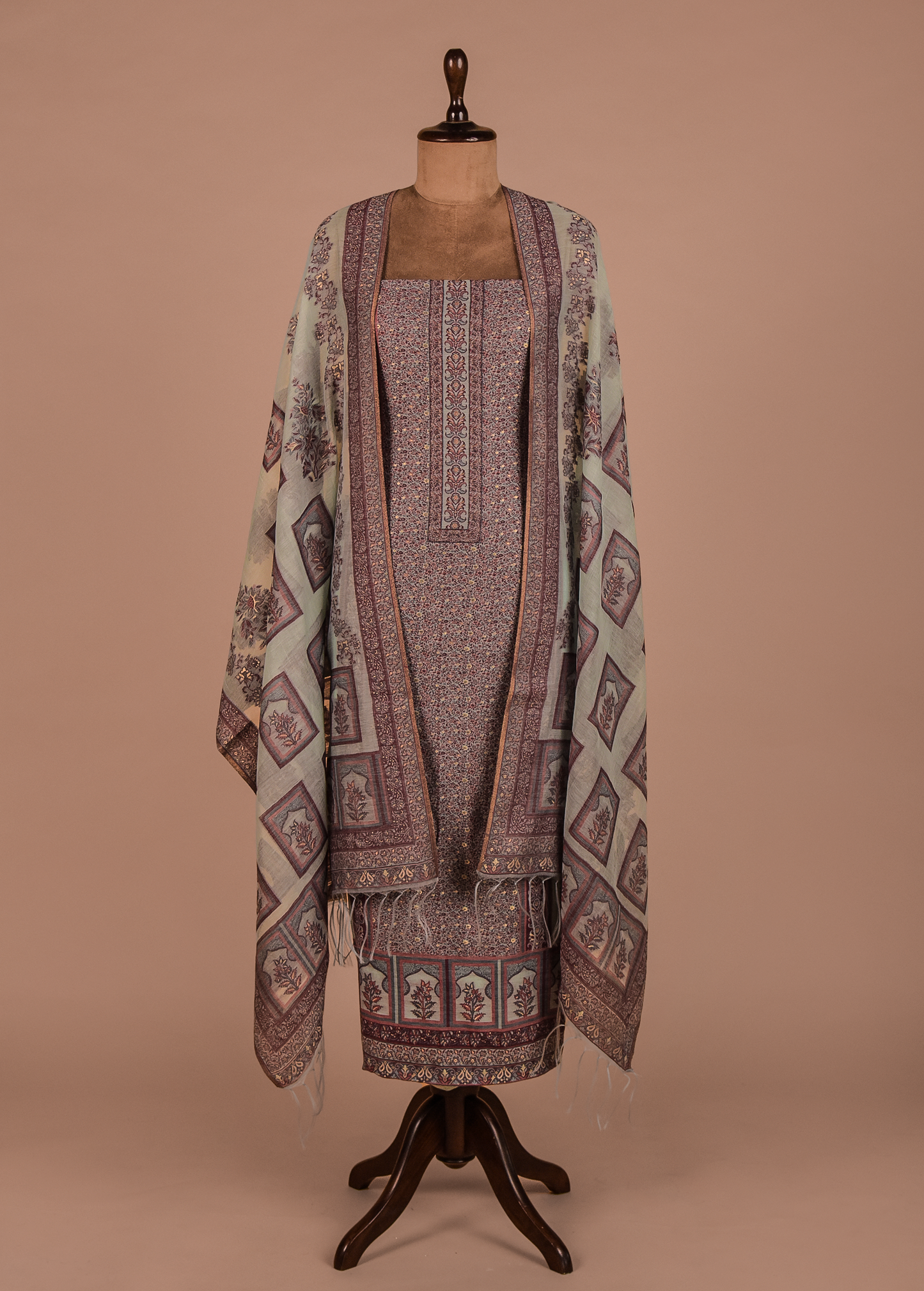 Multicoloured Mulmul Cotton Dress Material