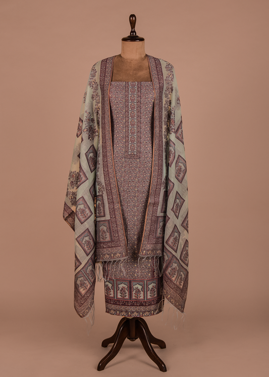 Multicoloured Mulmul Cotton Dress Material