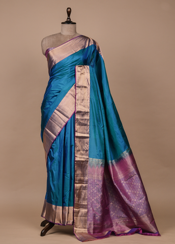 Blue Silk Kanjeevaram Saree