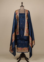 Blue Tussar Dress Material