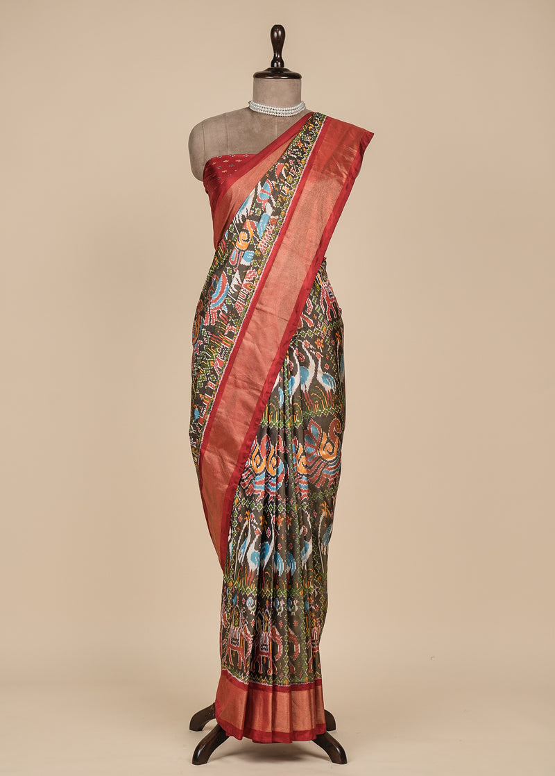 MULTICOLOURED SILK PATOLA SAREE