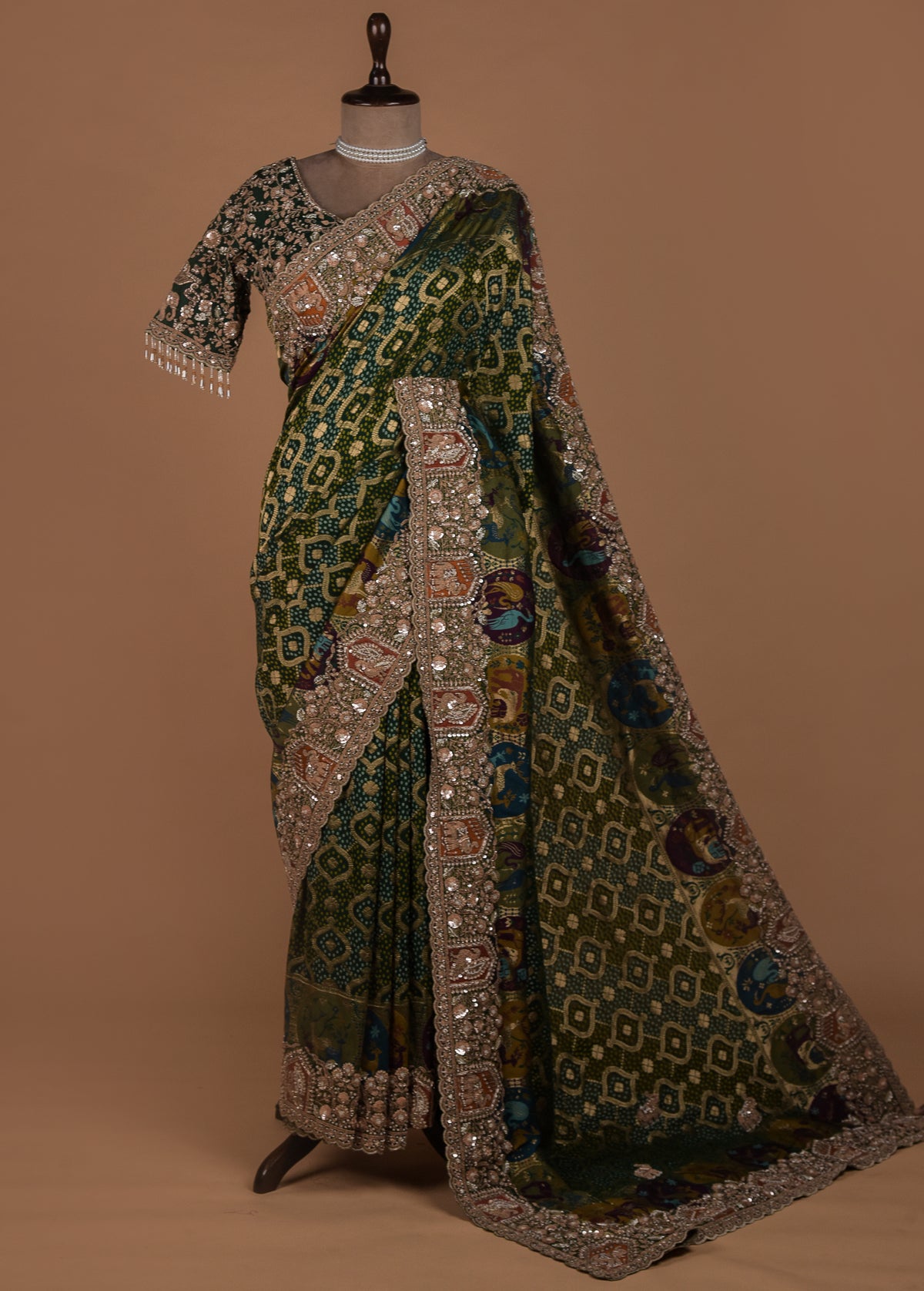 Green Georgette Banarasi Saree