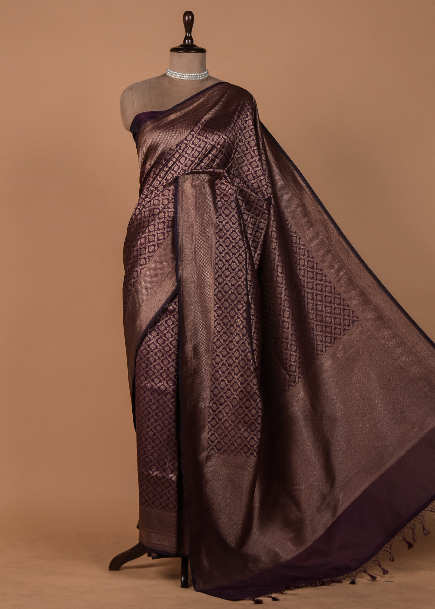 Purple Art Silk Banarasi Saree