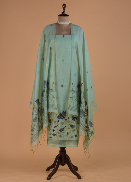 Blue Cotton Dress Material