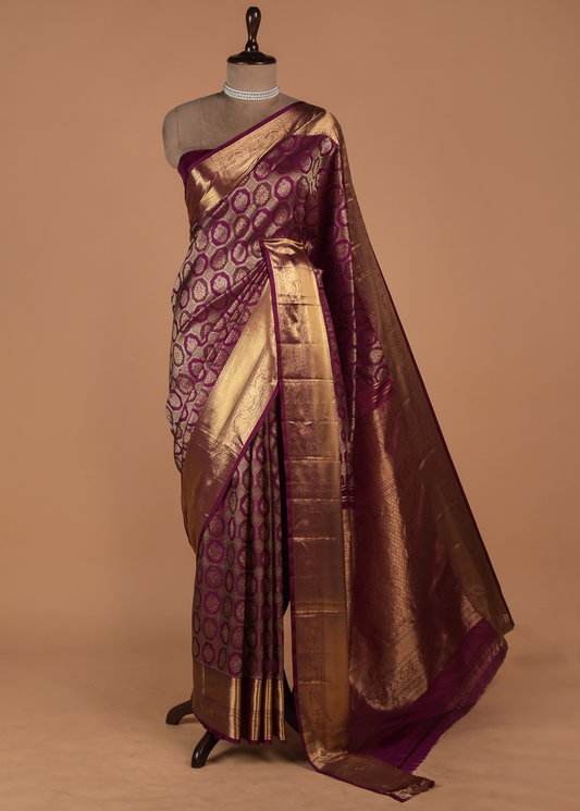 Purple Silk Kanjeevaram Saree