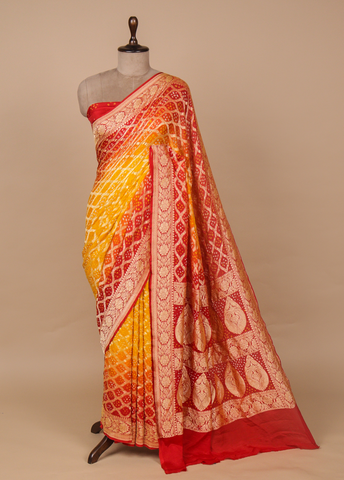 Multicoloured Georgette Bandhani Saree